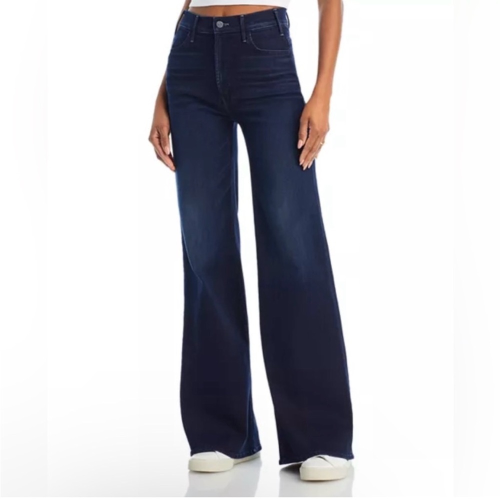 MOTHER The Hustler Roller Sneak High Rise Wide Leg Jeans in Karaoke In Kyoto